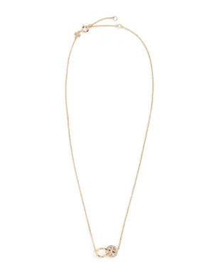 Tory Burch アイコン パヴェ インターロッキング ペンダント ネックレス ゴールド/クリスタル フリーサイズ - サムネイル6