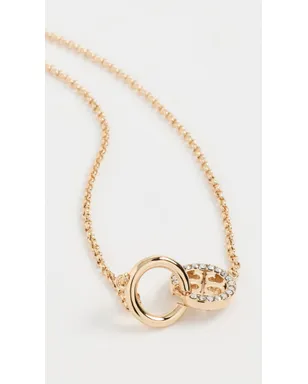 Tory Burch アイコン パヴェ インターロッキング ペンダント ネックレス ゴールド/クリスタル フリーサイズ - サムネイル2