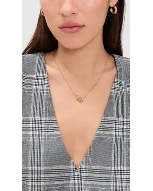 Tory Burch アイコン パヴェ インターロッキング ペンダント ネックレス ゴールド/クリスタル フリーサイズ - サムネイル3
