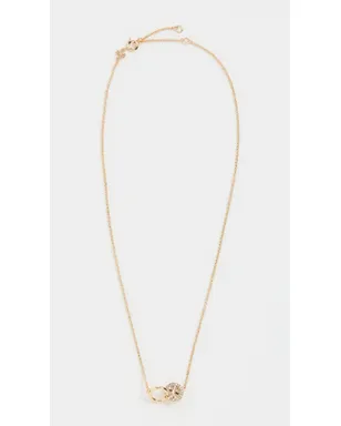 Tory Burch アイコン パヴェ インターロッキング ペンダント ネックレス ゴールド/クリスタル フリーサイズ - サムネイル4