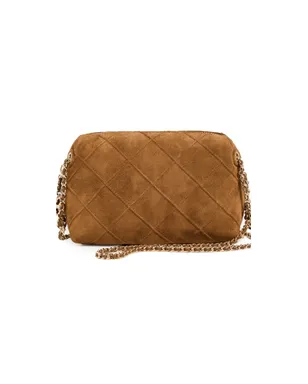 Tory Burch Fleming スエード クロスボディバッグ チコリブラウン - サムネイル1