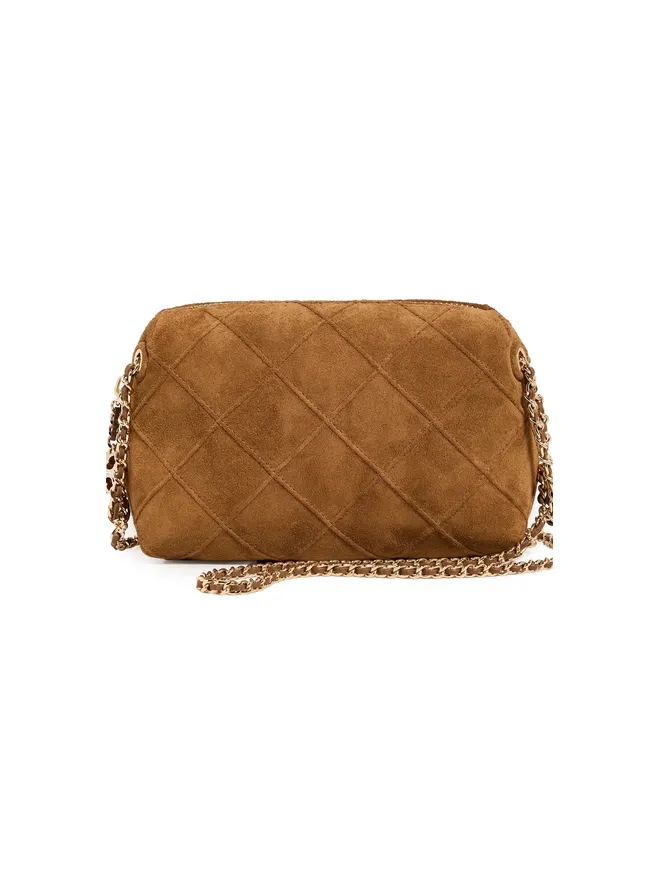 Tory Burch Tory Burch Fleming スエード クロスボディバッグ チコリブラウンの商品画像