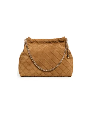 Tory Burch Fleming スエード ホーボー バッグ チキリーブラウン - サムネイル1