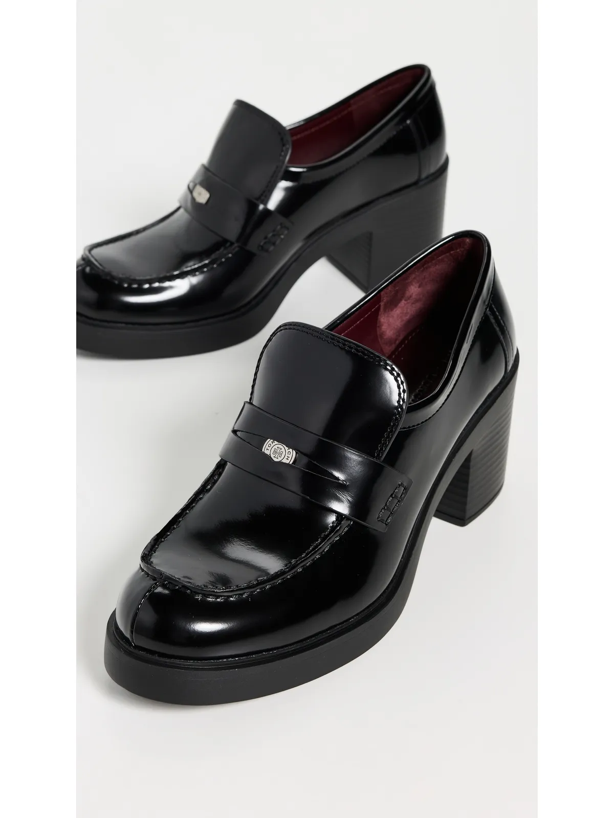 Tory Burch クラシック ヒール付きラグローファー パーフェクトブラック - 画像5