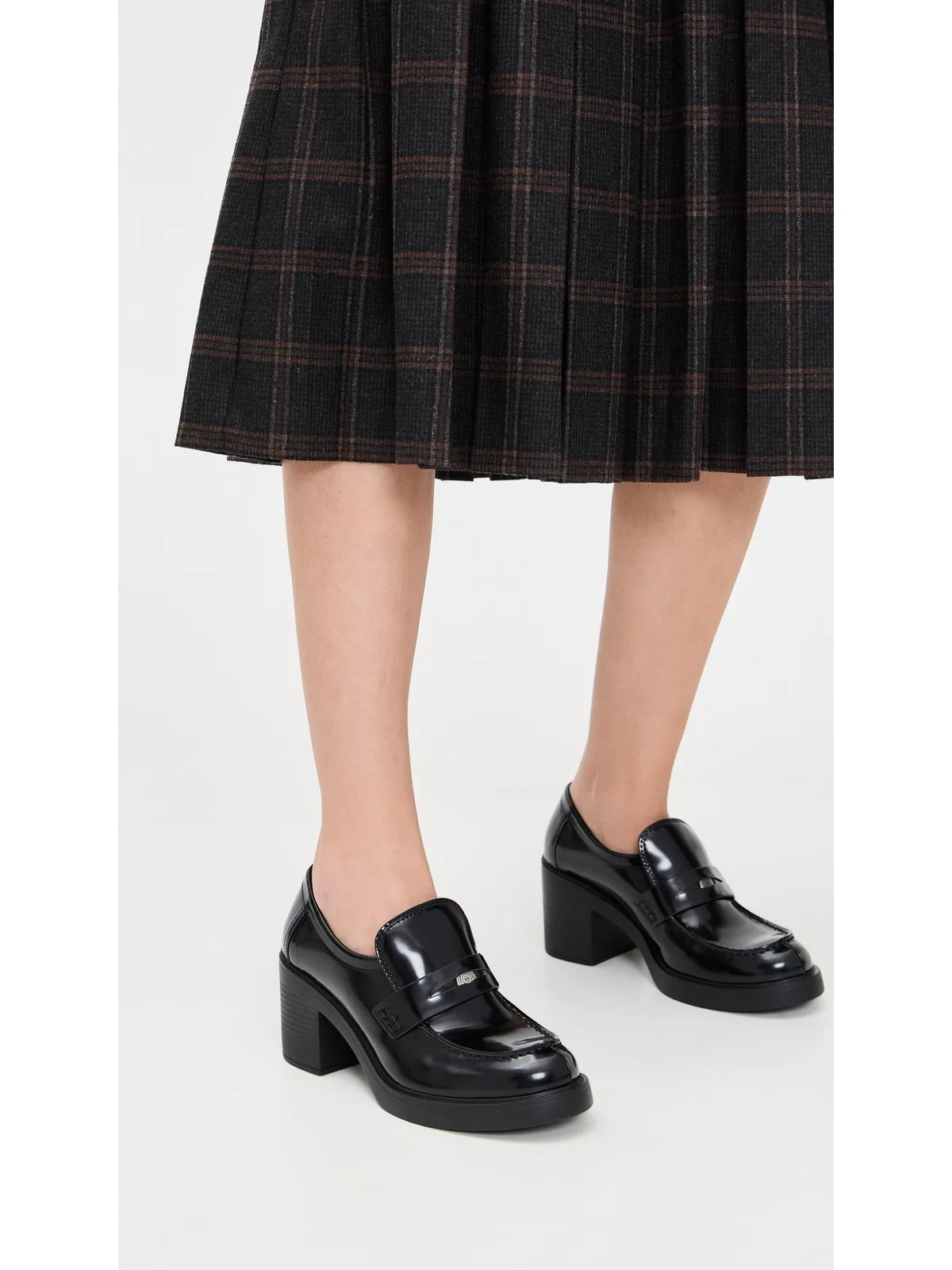 Tory Burch クラシック ヒール付きラグローファー パーフェクトブラック - 画像3