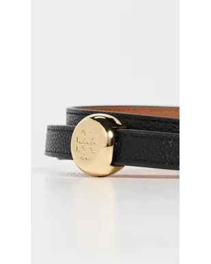 Tory Burch Romy ベルト ブラック/エイジドタン M - サムネイル4