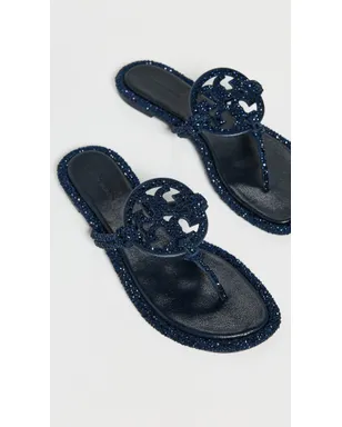 Tory Burch ミラー ノット結びクリスタル サンダル ネイビー - サムネイル5