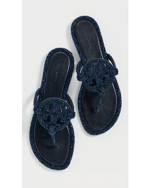 Tory Burch ミラー ノット結びクリスタル サンダル ネイビー - サムネイル2