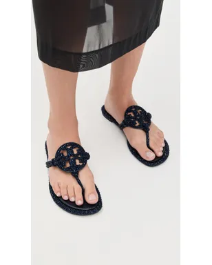 Tory Burch ミラー ノット結びクリスタル サンダル ネイビー - サムネイル3
