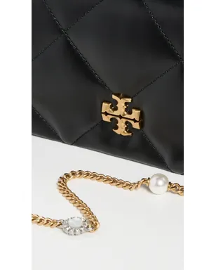 ビンテージ Tory Burch キラ ダイヤモンドキルト チャームチェーン ウォレット ブラック ワンサイズ - サムネイル5