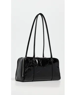 Tory Burch クリンクルレザー・スモール・マシュマロ・サッチェル ブラック - サムネイル4