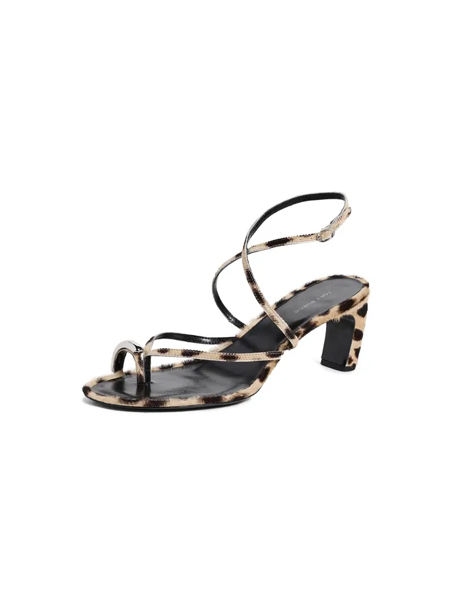 Tory Burch Tory Burch ピアースドストラップヒールサンダル チーター柄/シルバーの商品画像