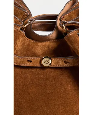 Tory Burch ロミー スエード ラージ バケットバッグ キャラメル ワンサイズ - サムネイル5