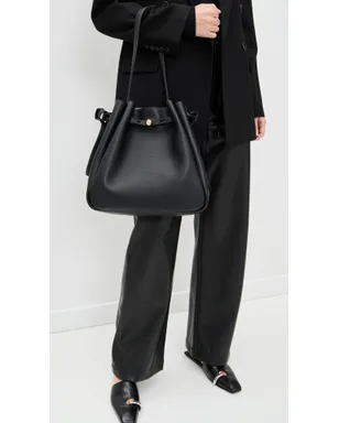 Tory Burch ロミー ラージ バケット バッグ ブラック ワンサイズ - サムネイル3