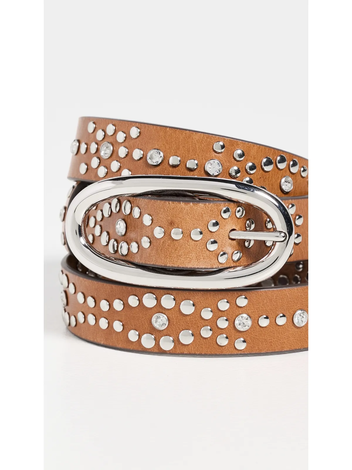 Tory Burch ピアースドスタッズベルト Burnt Umber/Silver - 画像5