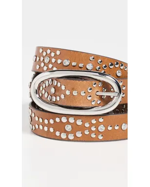 Tory Burch ピアースドスタッズベルト Burnt Umber/Silver - サムネイル5