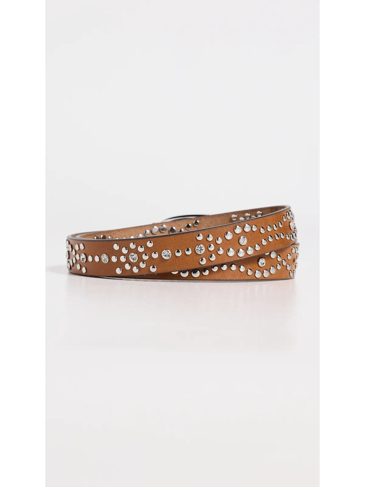 Tory Burch ピアースドスタッズベルト Burnt Umber/Silver - 画像4