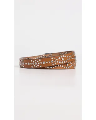 Tory Burch ピアースドスタッズベルト Burnt Umber/Silver - サムネイル4