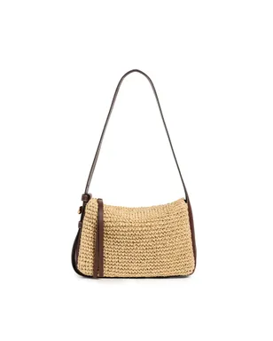 ビンテージ Tory Burch ロミー ストロー ショルダーバッグ ナチュラル - サムネイル1