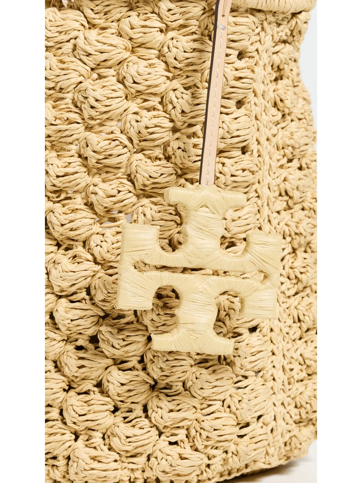 Tory Burch エラ ハンドクロシェ ポップコーンステッチ バケットバッグ ナチュラル ワンサイズ - 画像5