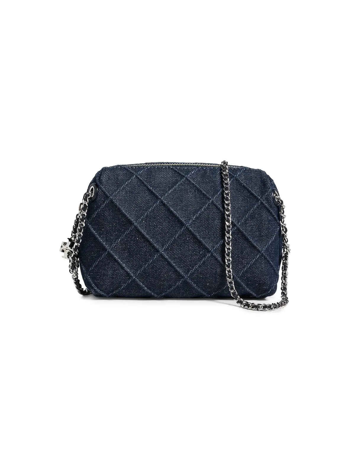 Tory Burch Fleming デニム ソフト クロスボディ バッグ ブルー ワンサイズ - 画像1