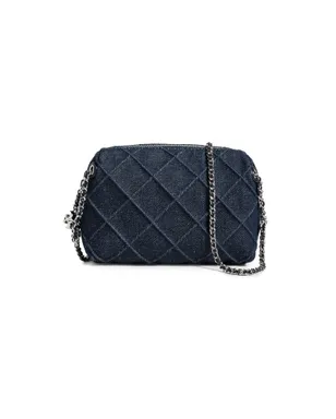 Tory Burch Fleming デニム ソフト クロスボディ バッグ ブルー ワンサイズ - サムネイル1