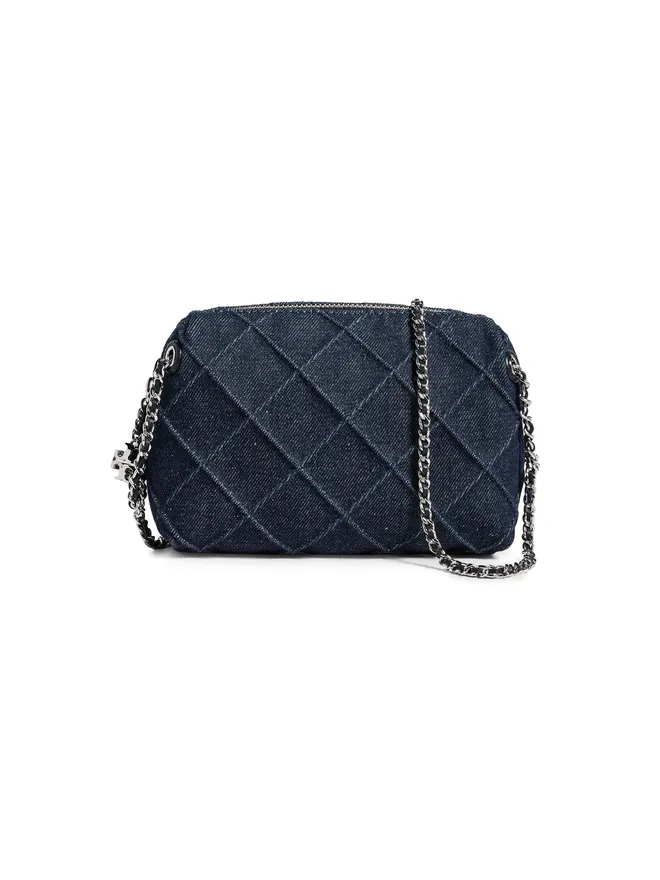 Tory Burch Tory Burch Fleming デニム ソフト クロスボディ バッグ ブルー ワンサイズの商品画像