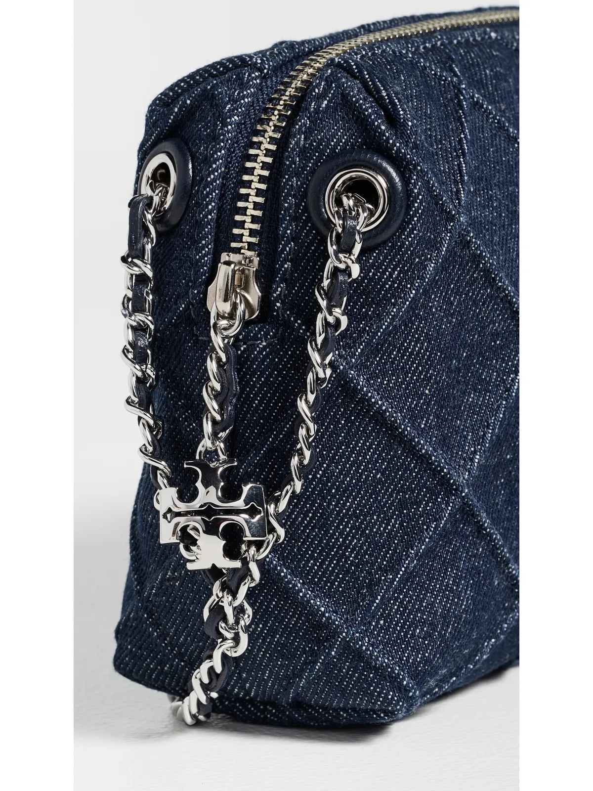 Tory Burch Fleming デニム ソフト クロスボディ バッグ ブルー ワンサイズ - 画像5