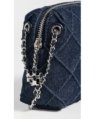Tory Burch Fleming デニム ソフト クロスボディ バッグ ブルー ワンサイズ - サムネイル5