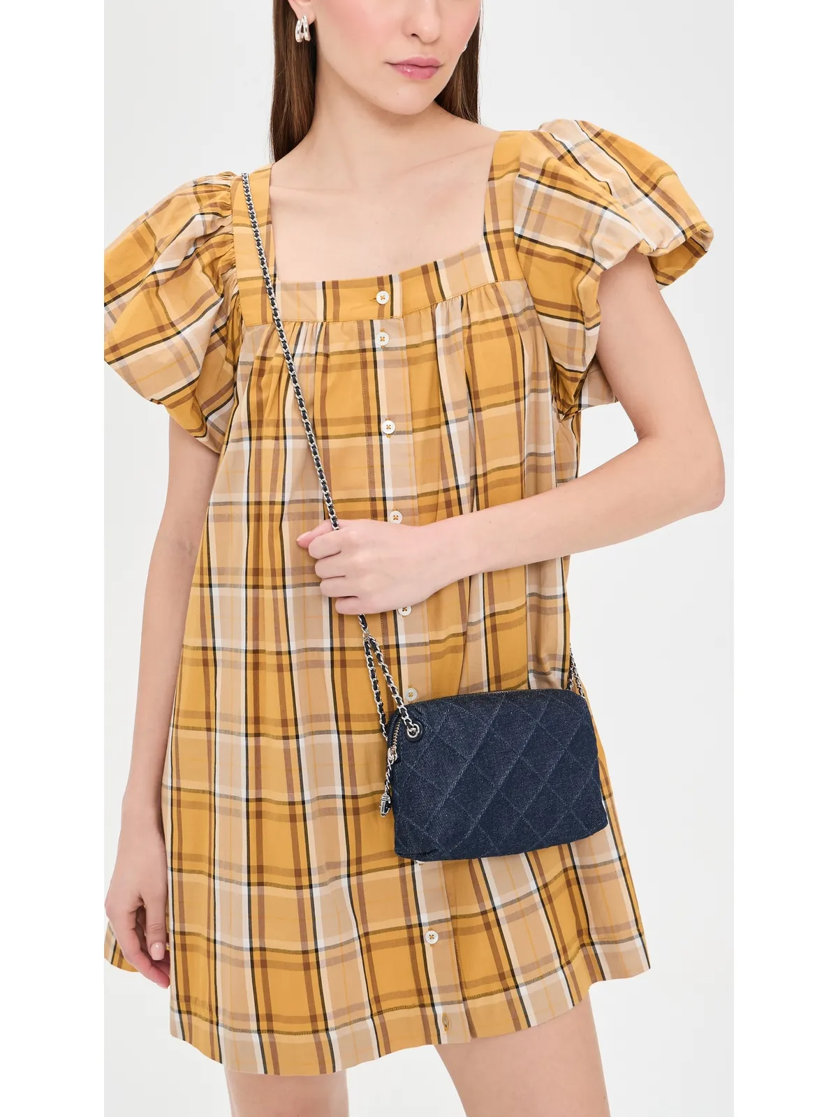 Tory Burch Fleming デニム ソフト クロスボディ バッグ ブルー ワンサイズ - 画像3