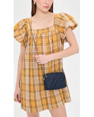 Tory Burch Fleming デニム ソフト クロスボディ バッグ ブルー ワンサイズ - サムネイル3