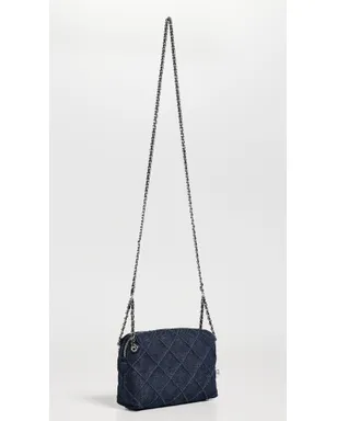 Tory Burch Fleming デニム ソフト クロスボディ バッグ ブルー ワンサイズ - サムネイル4
