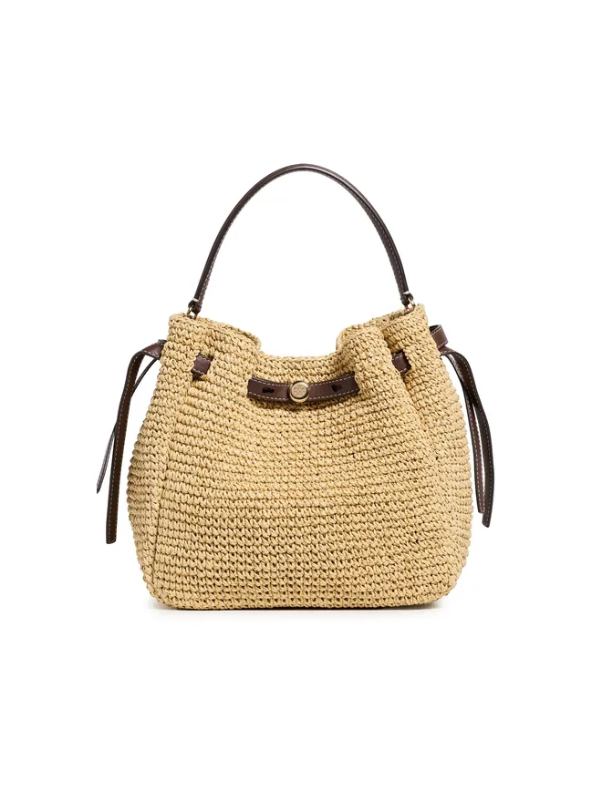 Tory Burch Tory Burch Romy 麦わらバケットバッグ ナチュラル ワンサイズの商品画像