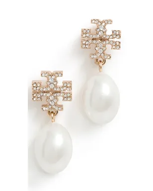 Tory Burch Moondance パールとパヴェ ドロップ ピアス - サムネイル1