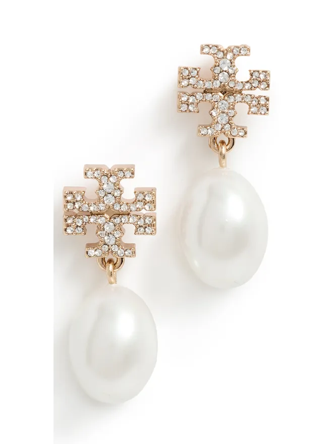 Tory Burch Tory Burch Moondance パールとパヴェ ドロップ ピアスの商品画像
