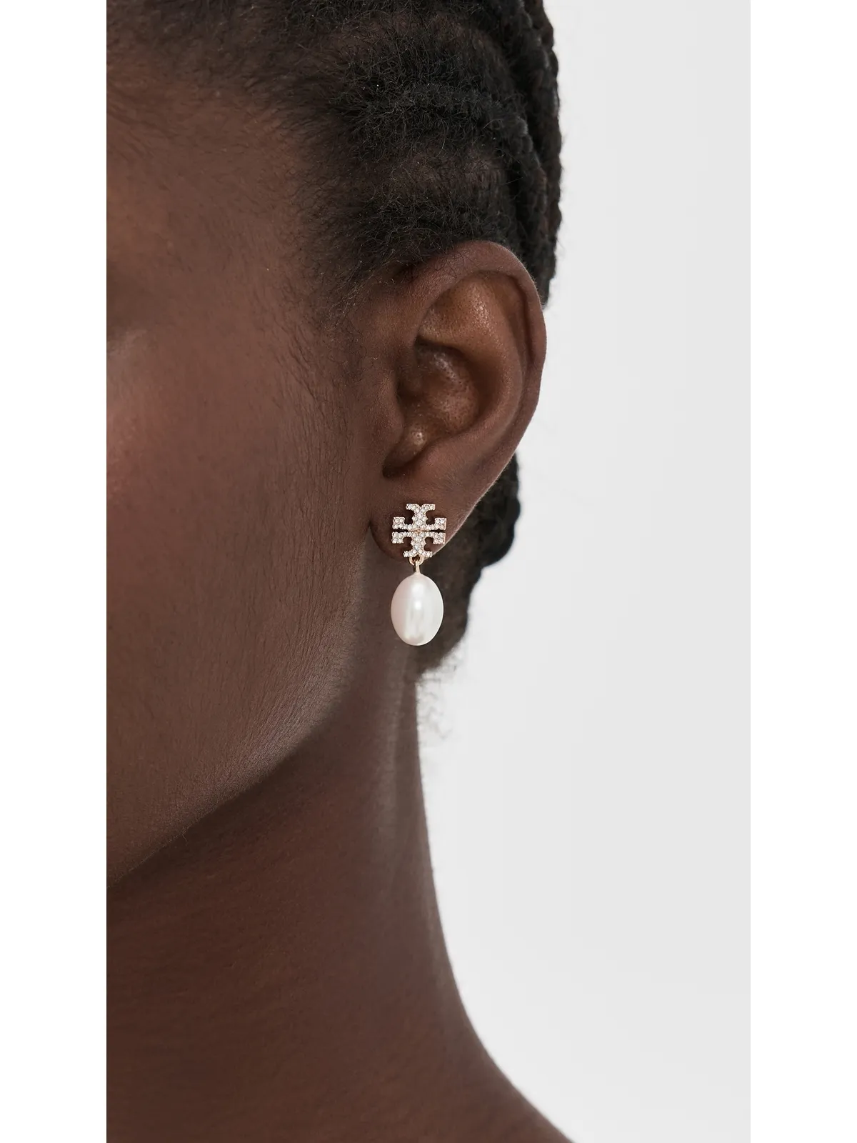 Tory Burch Moondance パールとパヴェ ドロップ ピアス - 画像3