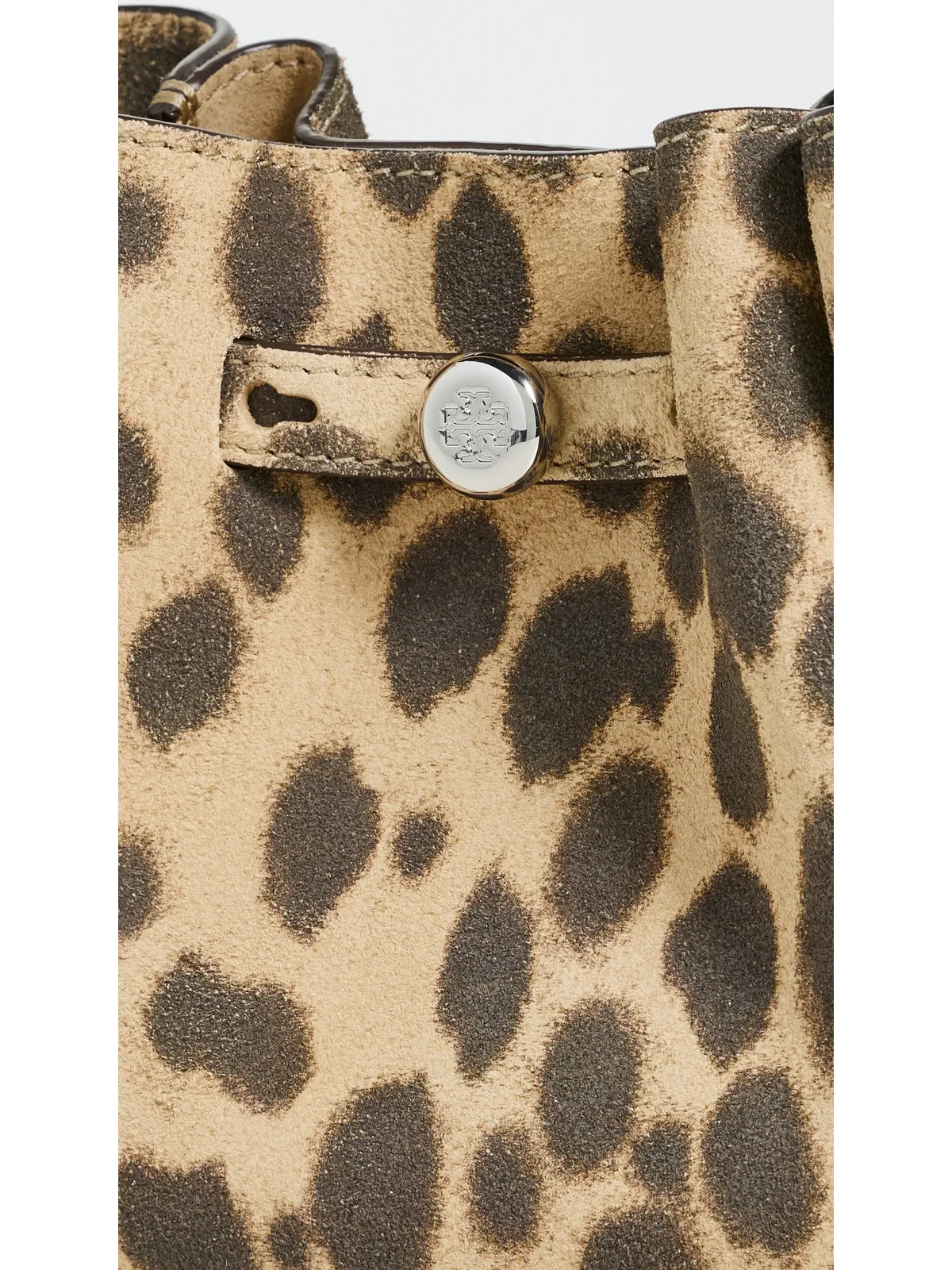 Tory Burch Romy スエード ミニ バケットバッグ チーター柄 - 画像5