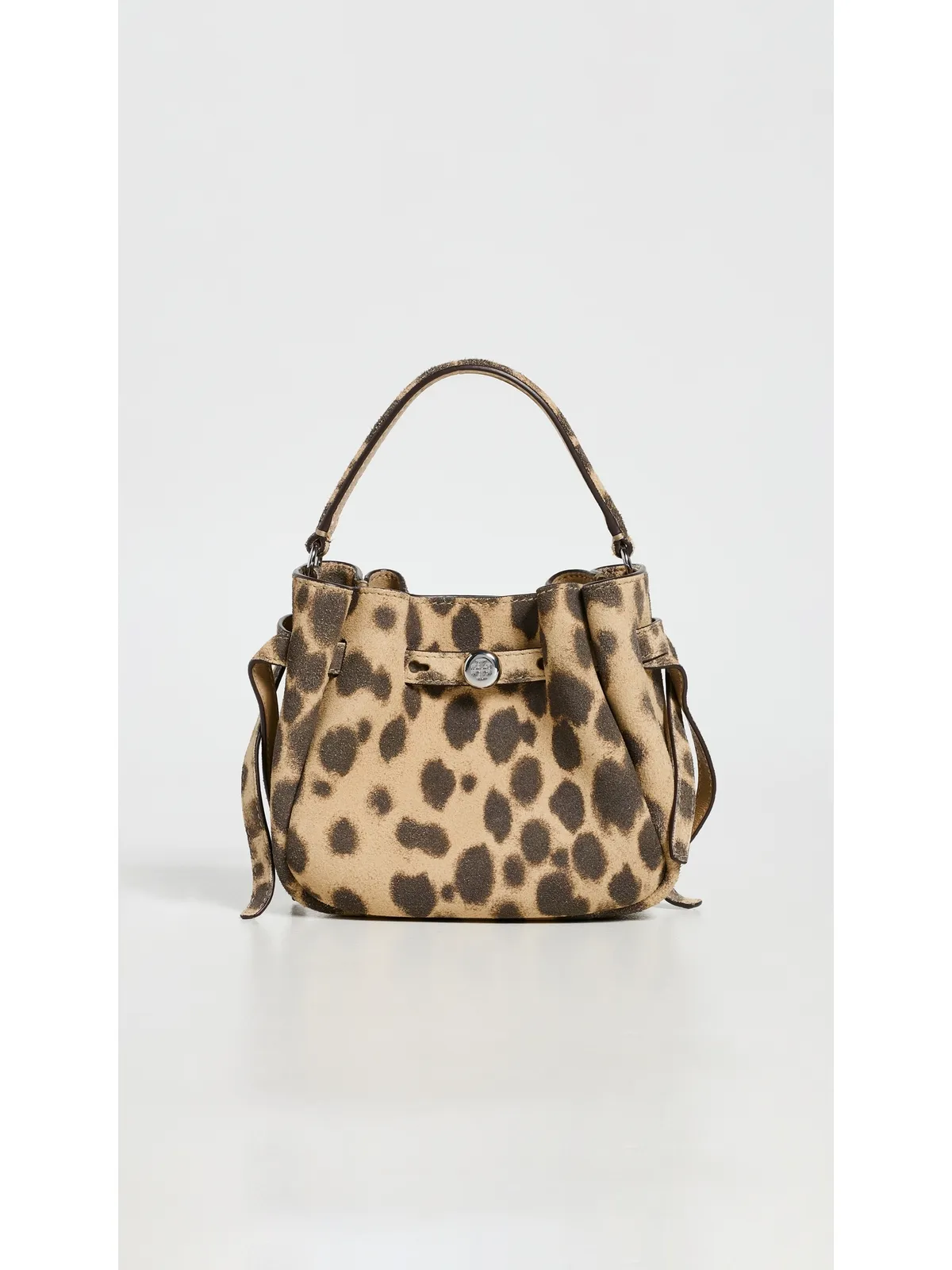 Tory Burch Romy スエード ミニ バケットバッグ チーター柄 - 画像2