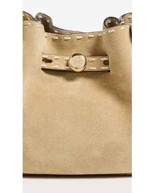 Tory Burch ロミー スエード ピックステッチ ミニ バケットバッグ - サムネイル5