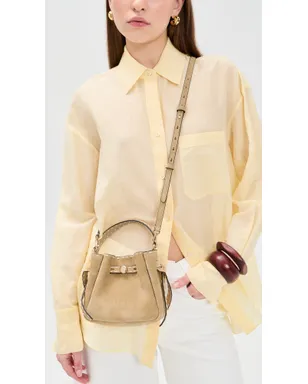 Tory Burch ロミー スエード ピックステッチ ミニ バケットバッグ - サムネイル3