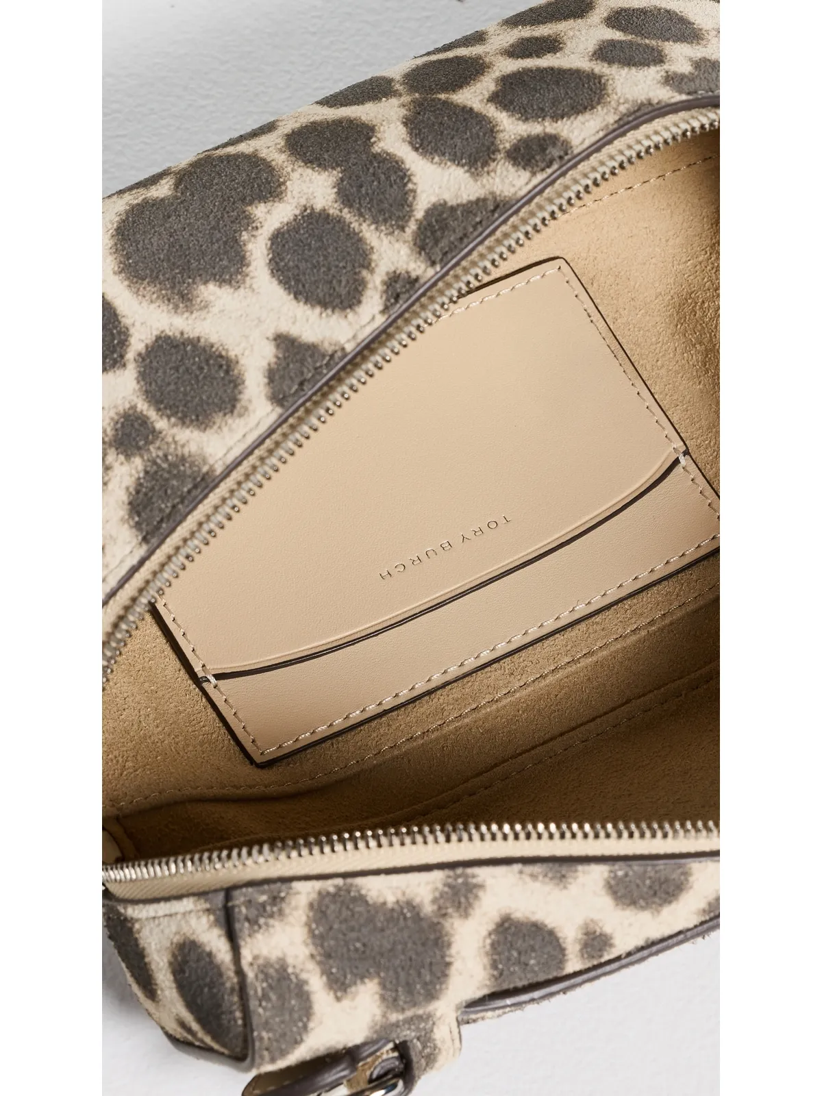 Tory Burch ロミー スエード スリム トップハンドルバッグ チーター柄 - 画像6