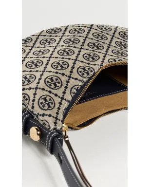 Tory Burch ロミー Tモノグラム ハーフムーン バッグ ネイビー ワンサイズ - サムネイル6