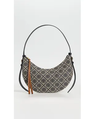 Tory Burch ロミー Tモノグラム ハーフムーン バッグ ネイビー ワンサイズ - サムネイル2