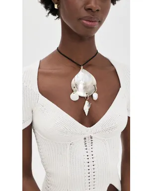 Tory Burch シェルペンダントネックレス ブラック / アイボリー ワンサイズ - サムネイル3