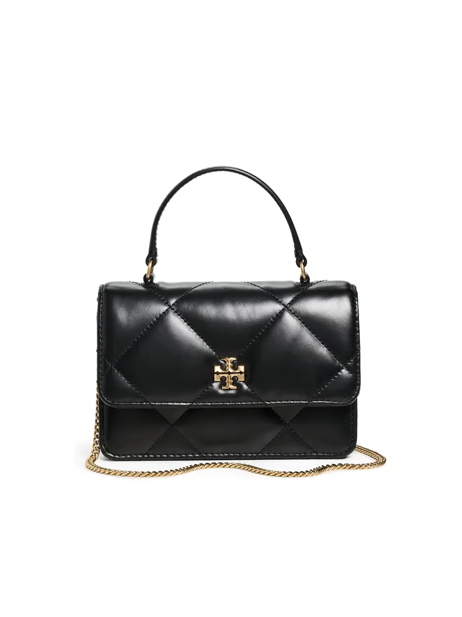 Tory Burch Tory Burch キラ ダイヤモンドキルト ミニ トップハンドル チェーン クロスボディバッグ ブラック ワンサイズの商品画像