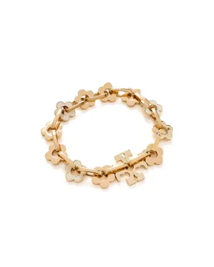 Tory Burch インターロッキング フラワー ブレスレット Tory Gold / New Ivory ワンサイズ - サムネイル1