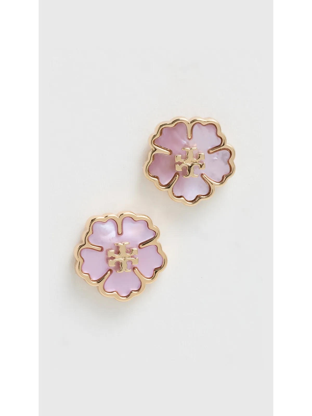 Tory Burch 花モチーフのスタッド イヤリング ゴールド／マザーオブパール ワンサイズ - 画像2