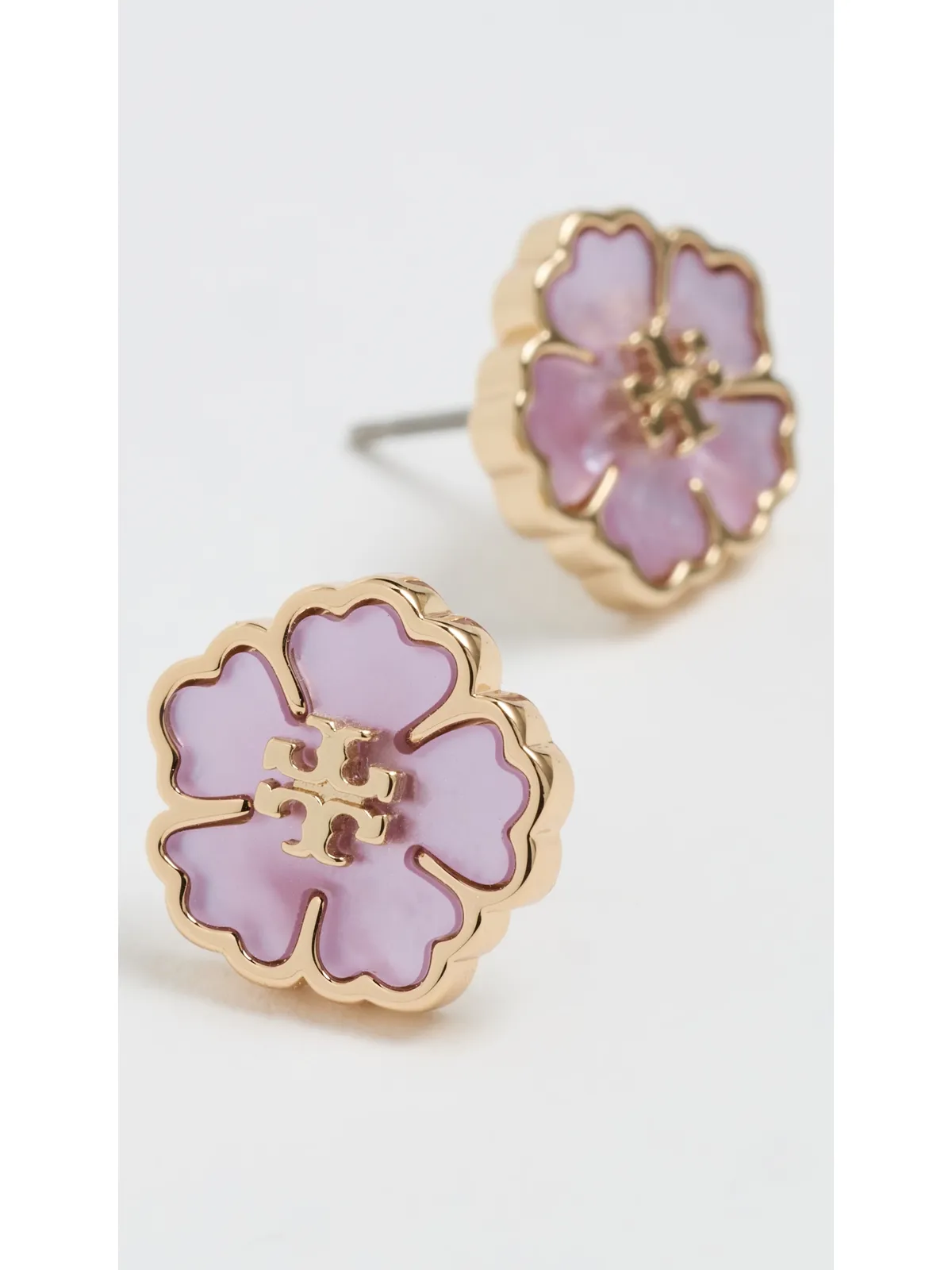Tory Burch 花モチーフのスタッド イヤリング ゴールド／マザーオブパール ワンサイズ - 画像4