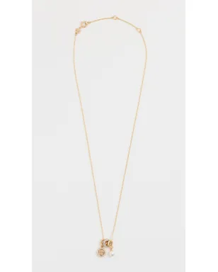 Tory Burch ミラー パヴェチャーム ペンダント ネックレス ゴールド/クリスタル/パール - サムネイル4