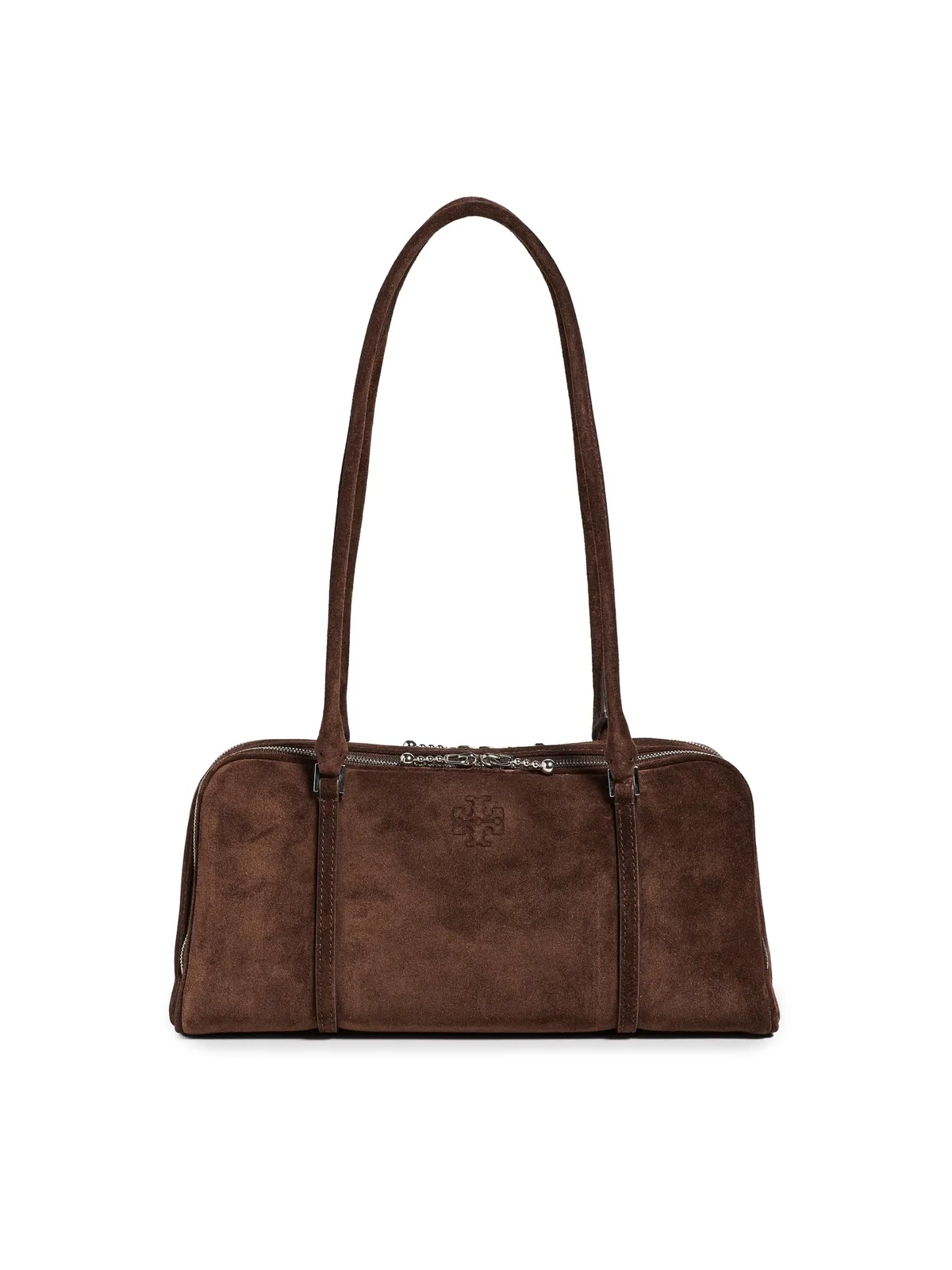 Tory Burch マシュマロ スエード 小型 サッチェル ダークココア ワンサイズ - 画像1